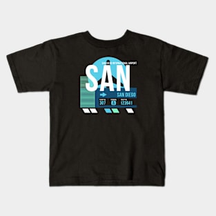 San Diego (SAN) Airport Code Baggage Tag Kids T-Shirt